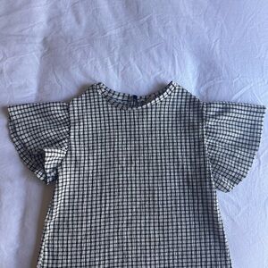 Zara Kids Black and White Checkered Blouse